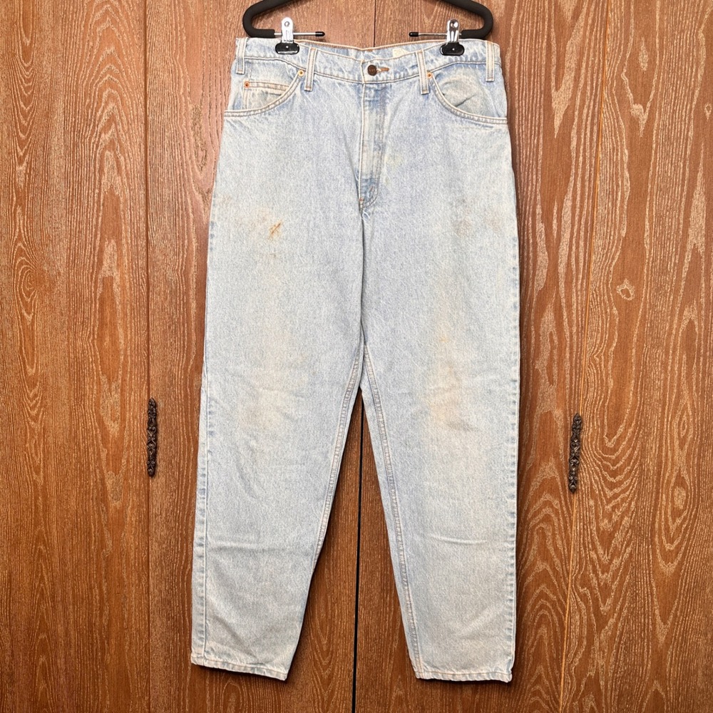 VTG Levis 550 Orange Tab Relaxed Fit Tapered Leg Jeans Acid Wash 34x32 Brazil